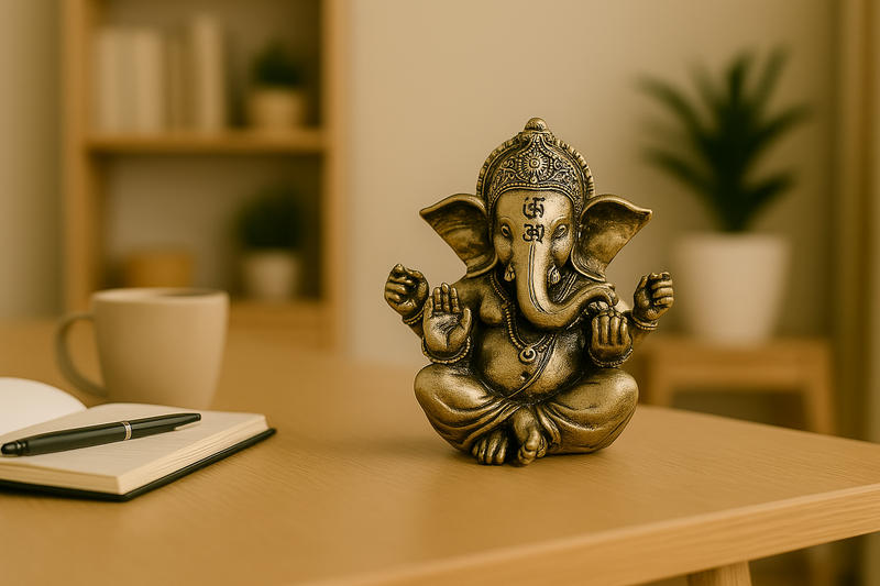 Escultura de Lord Ganesha em bronze