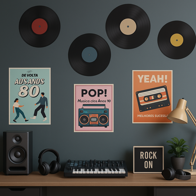 Adesivos de Parede Pop Music Retrô