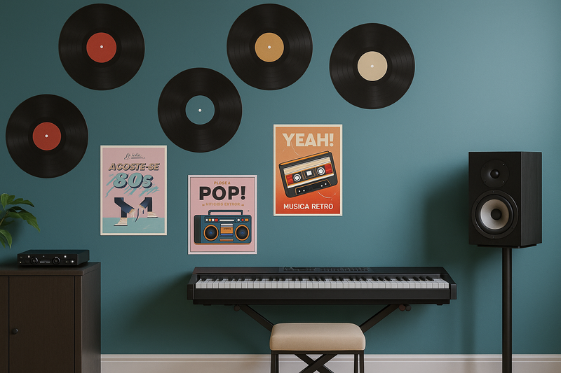Adesivos de Parede Pop Music Retrô