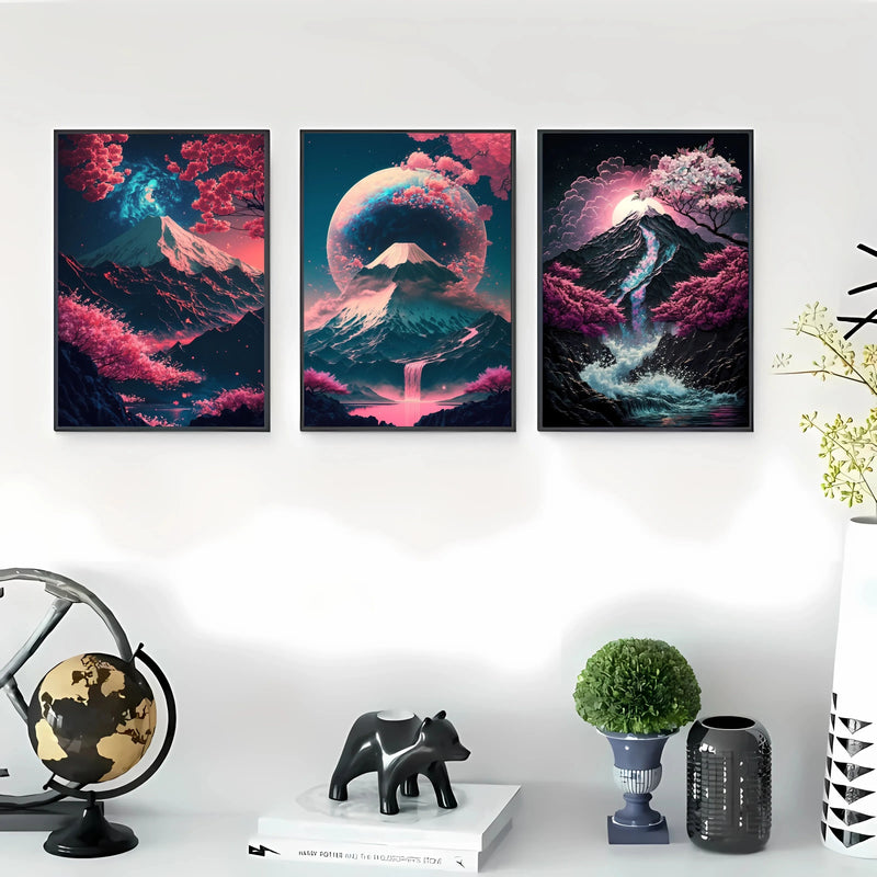 Quadro Decorativo Sakura Vermelha
