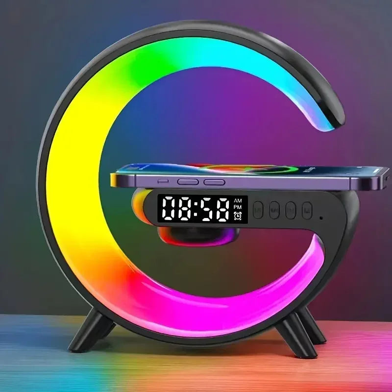 Luminária LED com Relógio Digital