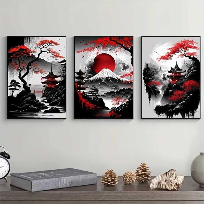 Quadro Decorativo Sakura Vermelha