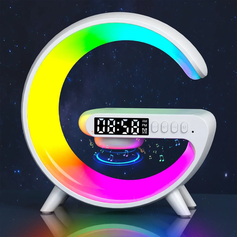 Luminária LED com Relógio Digital