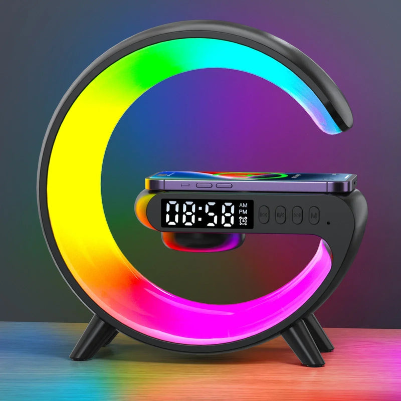 Luminária LED com Relógio Digital