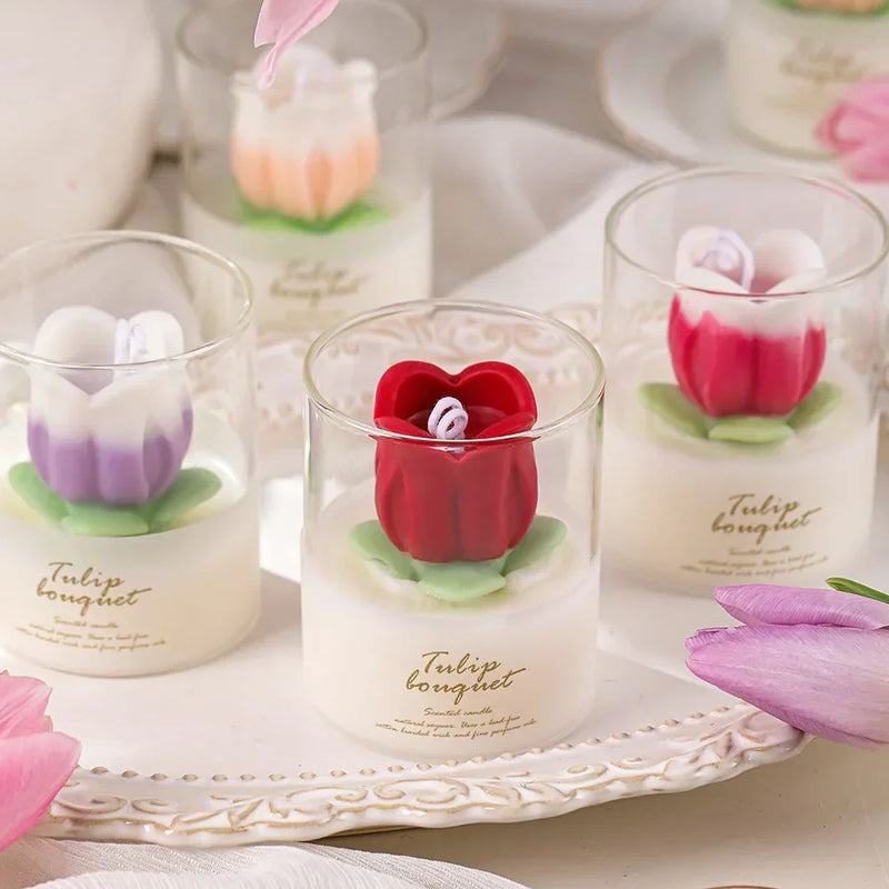 Vela decorativa de tulipa Luz Botânica