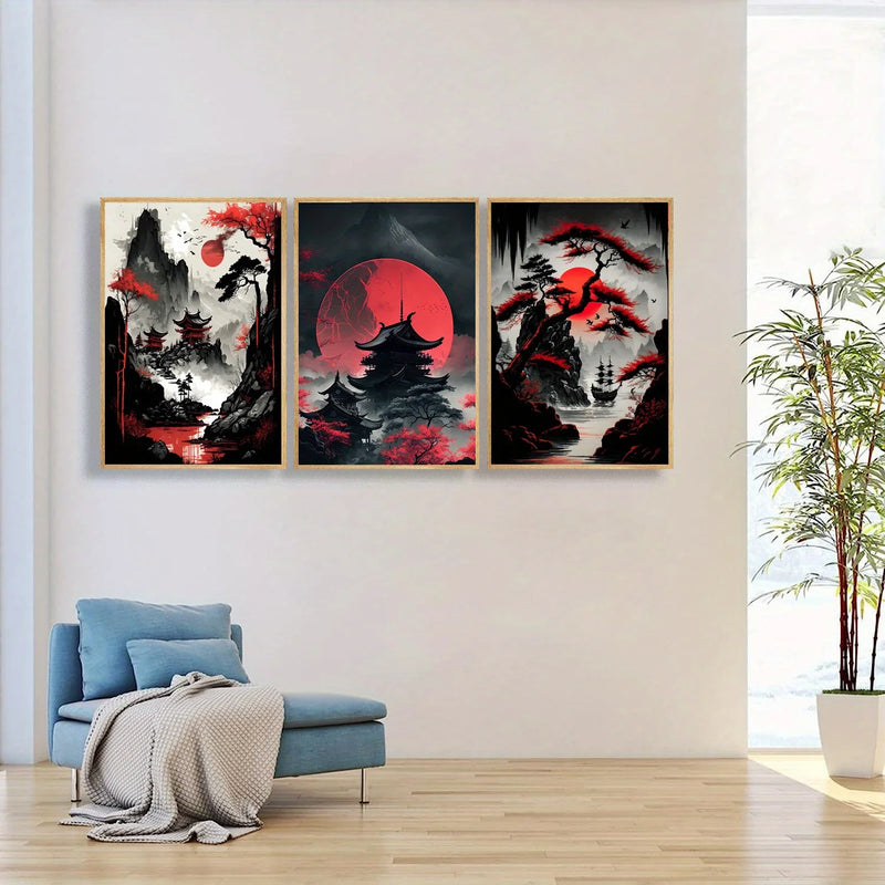Quadro Decorativo Sakura Vermelha