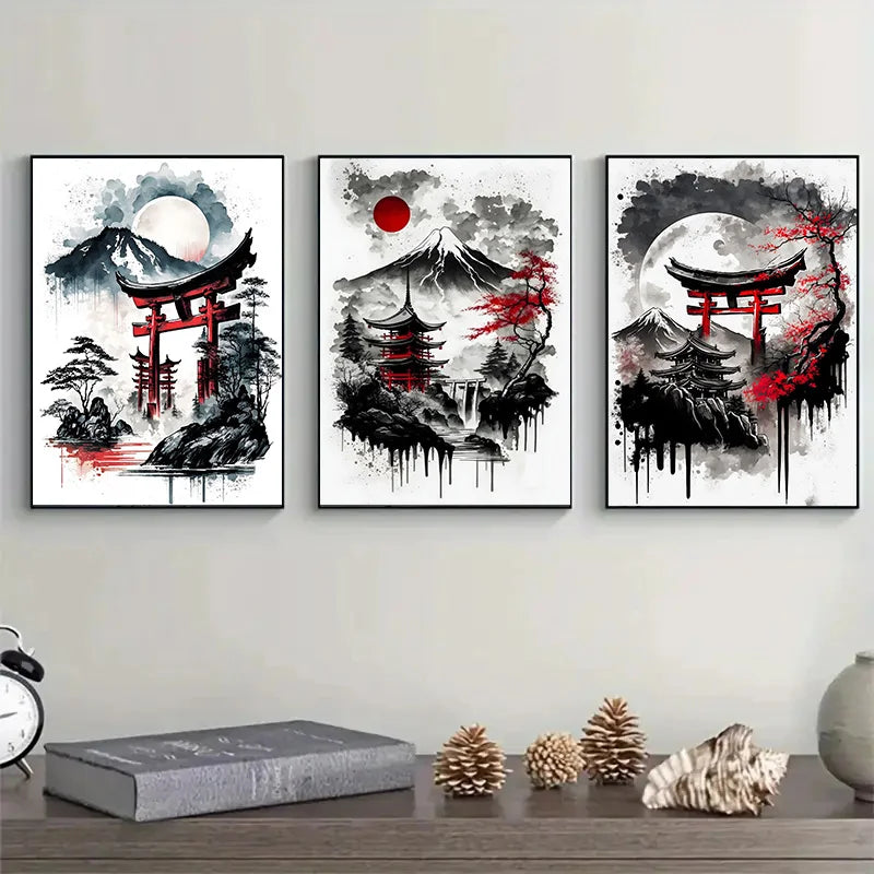 Quadro Decorativo Sakura Vermelha