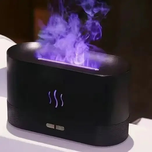 Umidificador de ar com LED, fragrância de chama colorida