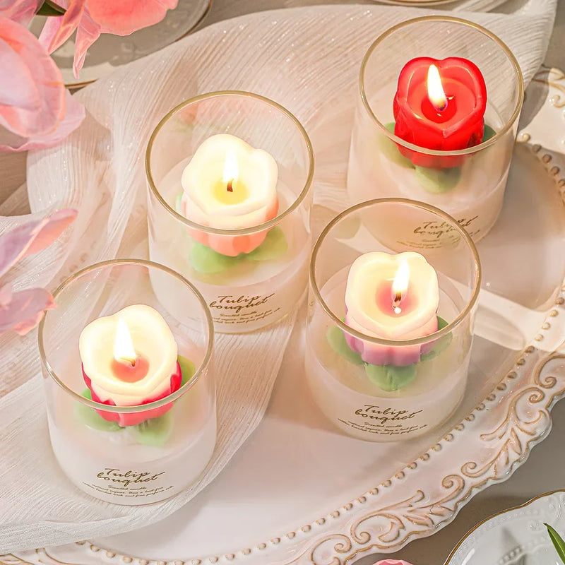 Vela decorativa de tulipa Luz Botânica