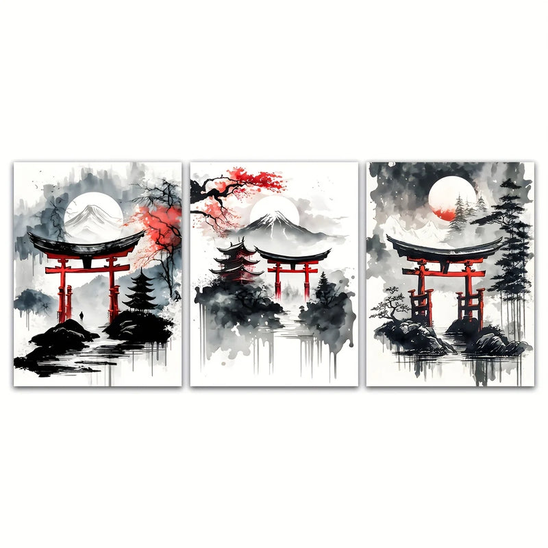 Quadro Decorativo Sakura Vermelha
