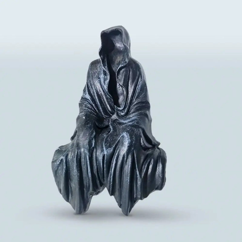 Escultura sentada preto gótico